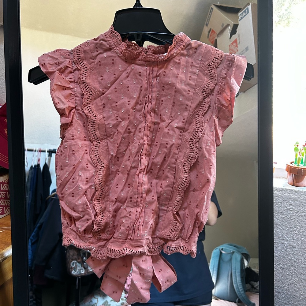 Pink western top